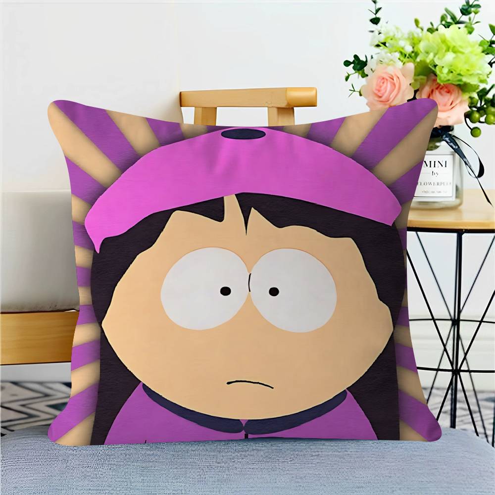 Cartoon S-South-Park Pillow Covers Cartoon Sofa Decorative Home Double-sided Printing Short Plush Cute Cushion Cover