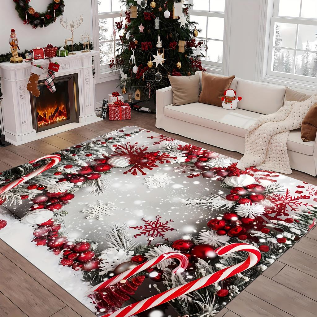 Christmas Rug Festive Carpet For Live Room Large Area Rug Bedroom Rug Soft Doormat Welcome Mat Home Decoration