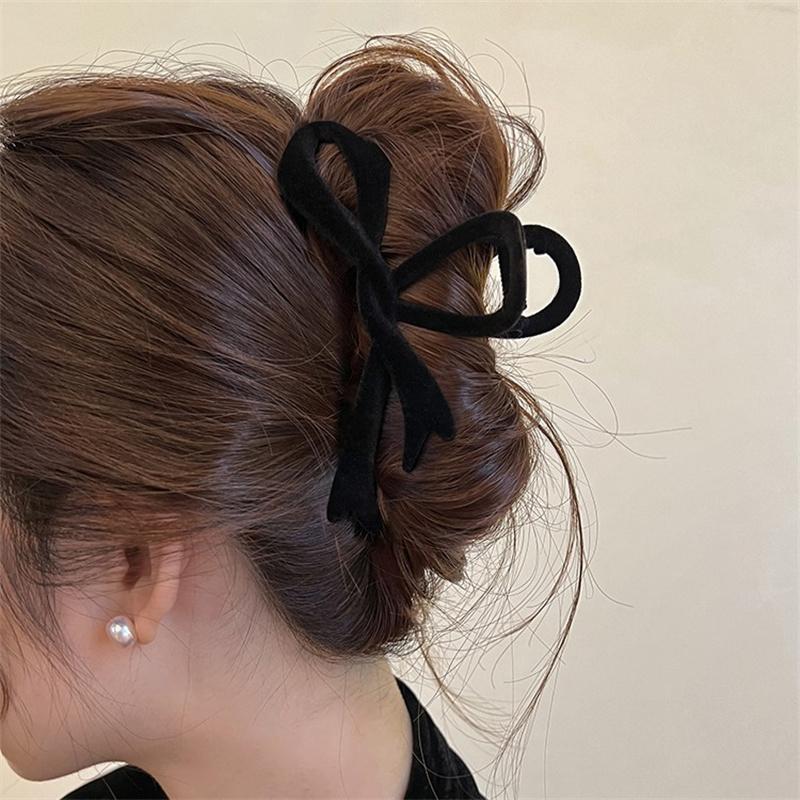 Rote Samtschleife Haarspangen Herbst Winter Damen Haarklammer Französisch Elegant Haarnadel Haaraccessoires Weiblicher Kopfschmuck Geschenk