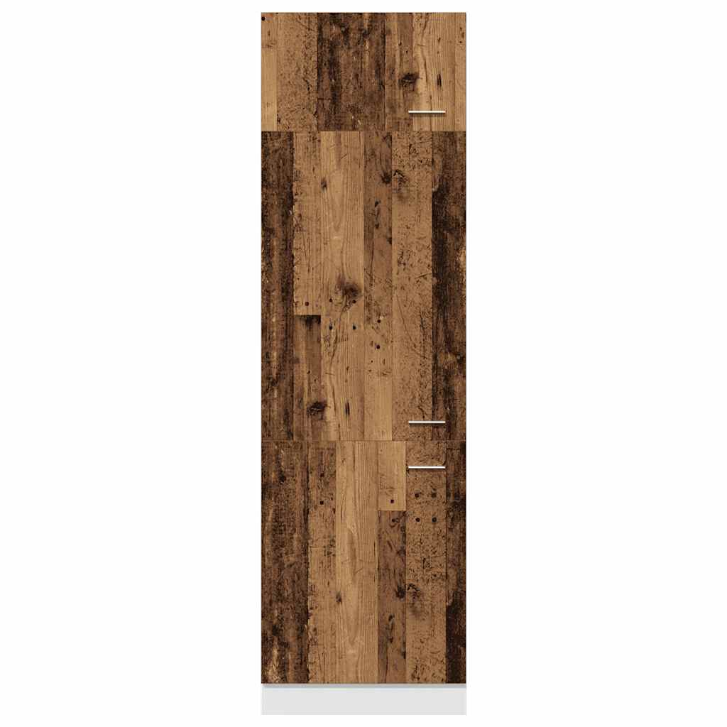 Built In Refrigerator Cabinet Lyon Vintage Wood Look 60 X 57 X 207 Cm Engineered Wood