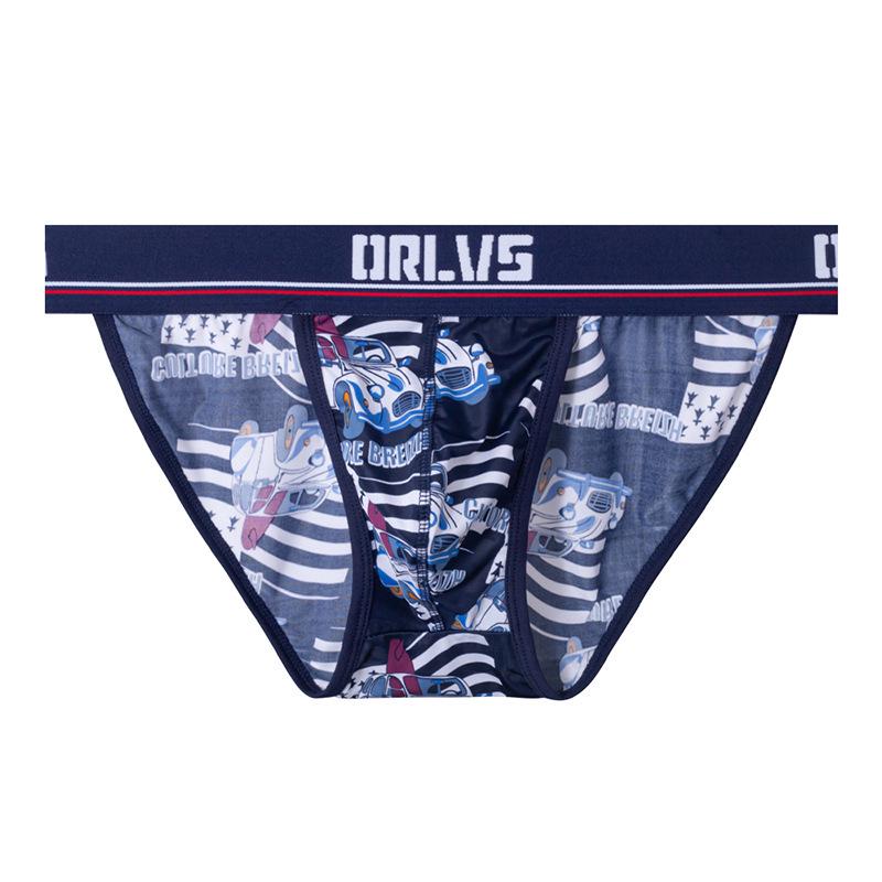 ORLVS Men's Ice Silk Seamless Sport Briefs: High-Cut, Breathable, Quick-Dry, Low-Waist U-Pouch.