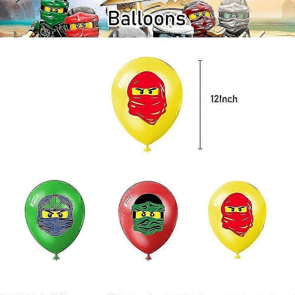 Ninjago Theme Kids Boys Happy Birthday Party Decoration Balloon Banner Cupcake Toppers Kits