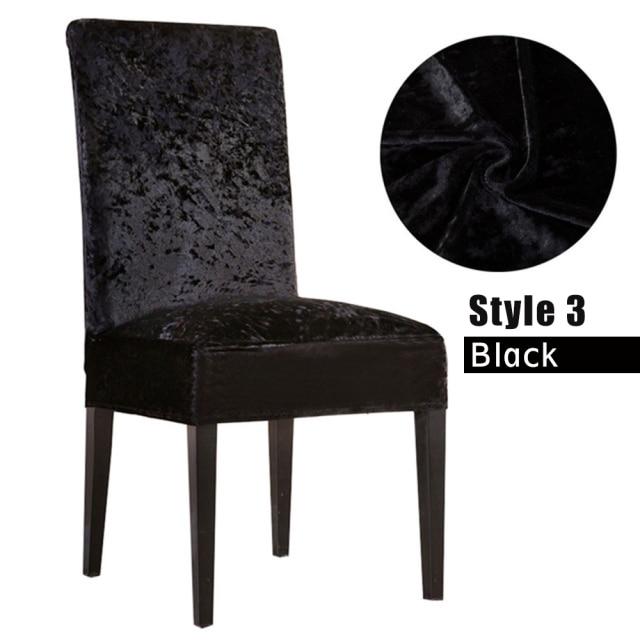 1/4/6pc Chair Cover Velvet Fabric Stretch Spandex Elastic Chair Slipcover Seat Case for Dining Room Wedding Hotel Banquet