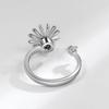 Süßer Chrysanthemen Drehbarer Offener Ring für Damen Frisches Blumen Design Verstellbares Band Modeschmuck Geschenk