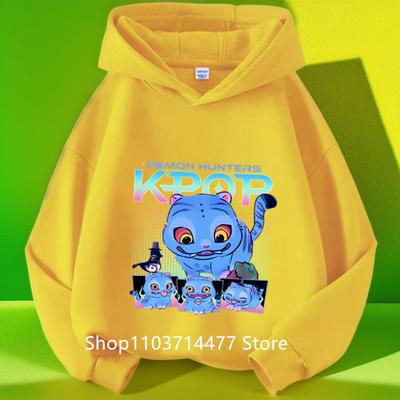 Vestiti da Bambina KPop Demon Hunters Felpa con Cappuccio Moda Bambine Felpa Casual Film Nuovo Bambini K-Pop Demon Hunters Top con Cappuccio