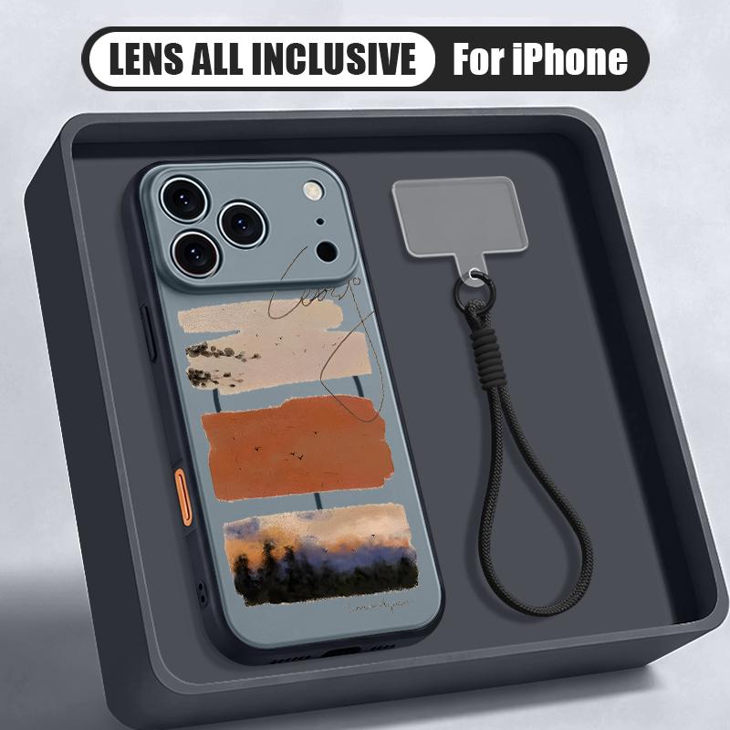 Watercolor Spots Print Hand Strap Case For iPhone 17 Pro Max Hybrid TPU+PC Magnetic For Magsafe Matte Cover For iPhone 16 15 14 13 Pro Max