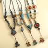 Retro-style National Tide Literary Ceramic Necklace Female Long Pendant Student Sweater Chain Simple Joker Clothing Accessories