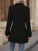 Cross2026 Autumn/Winter Mid-length Elegant Slim-fit Wool Coat with Lapel and Button Detail