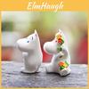 Paisaje en Miniatura de Resina de Moomin Caricatura Hipopótamo con Estilo Rústico Para Intercambio de Regalos y Decoración de Oficina