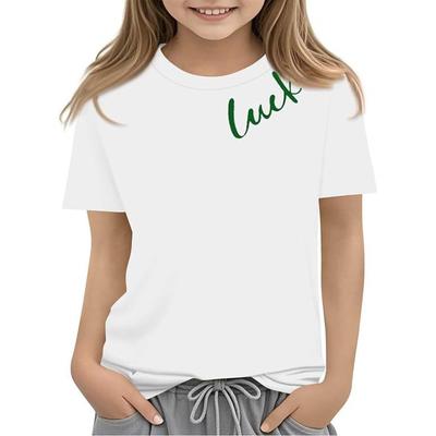 Kids T Shirt Comfortable Cute Loose High-quality Letter Pattern Children's Women's Short Sleeved Round Neck T-shirt