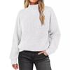 Solid color pullover turtleneck sweater top long sleeve sweater for women