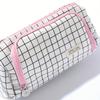 Stylish Black and White Checkered Canvas Pencil Case - Versatile Organizer for Stationery, Office Supplies, Perfect for Young Adults Pencil Pouch