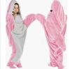 Shark Sleeping Bag Flannel Wearable Onesie Pajamas Hoodie Homewear
