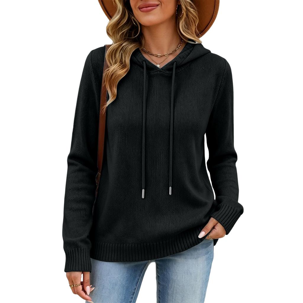Women's Casual Hooded Long Sleeve Slim Fit Sweater