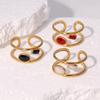 Stainless Steel Drip Oil Opening Rings for Women Men Classic Vintage Double Layer Hollow Finger Rings Party Jewelry Wholesale