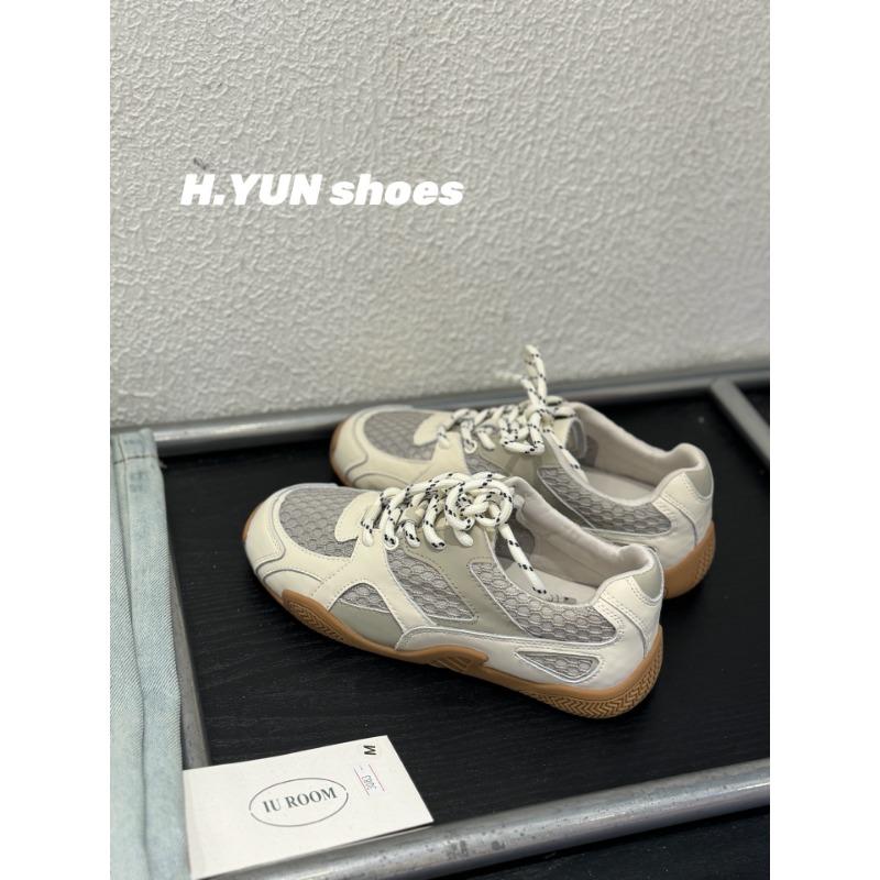 

New leather mesh breathable sneakers women s shoes platform heightening casual versatile dad shoes trend 35