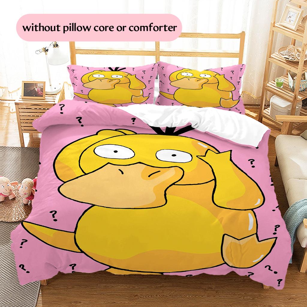 Psyduck Character Bedding Set, Unique Pokemon Bedroom Decor, Interesting Household Gift Choice.chl