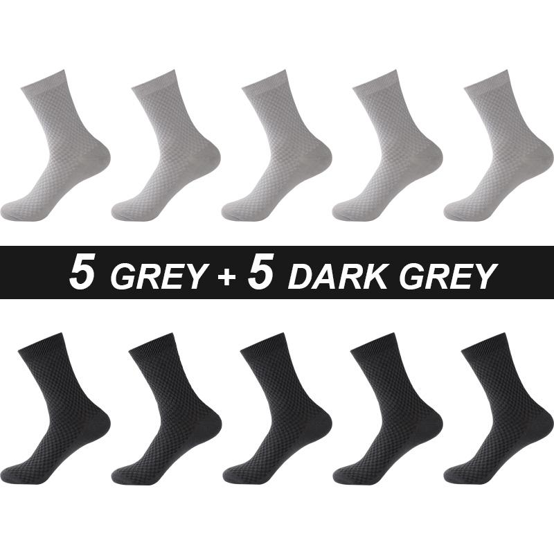 High Quality 10 Pairs Men Bamboo Fiber Socks Breathable Compression Long Sock Business Casual Male Large Size 38-45