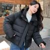 Módní zimní bundy dámské krátké parky s kapucí volné silné teplé svrchní oděvy ležérní dámské kabáty