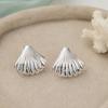 1 Pair Shell Earrings for Women, Chunky Vintage Ribbed Shell Shaped Earrings, Summer Beach Jewelry Gifts