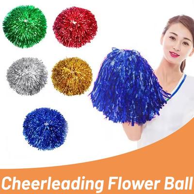 Children's Cheerleading Pom Poms with Handle Cheer Red Blue Girl Pink Gold Kids Pompoms For Wom R3Y6