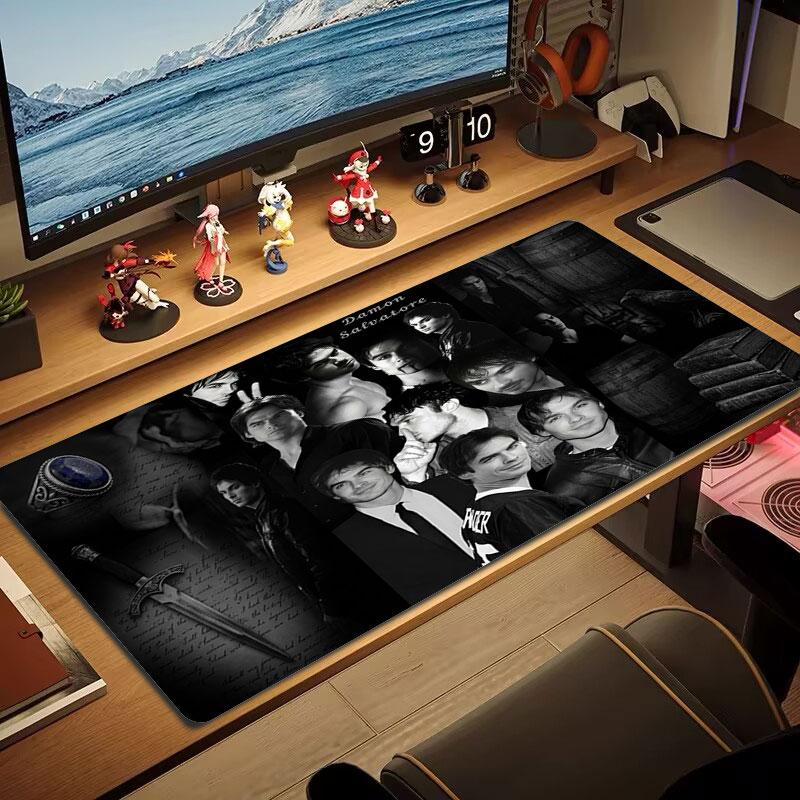 Damon Salvatore Collage Large Size Mouse Pad Large Gaming Table Cushion Nonslip Laptop Tablet Big Mousepad Xxl Mat Mini Pc Playmat With Lock Edge