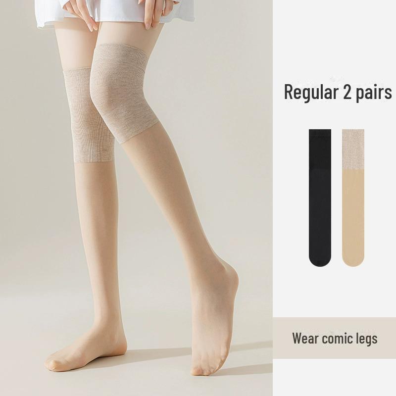 

5 пар ультратонких носков выше колена с защитой от зацепов и наколенниками 2 pairs upgraded knee pads