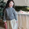 Girls Autumn Winter Thickened Fleece Knit Sweater Korean Ruffle Hem Warm Top