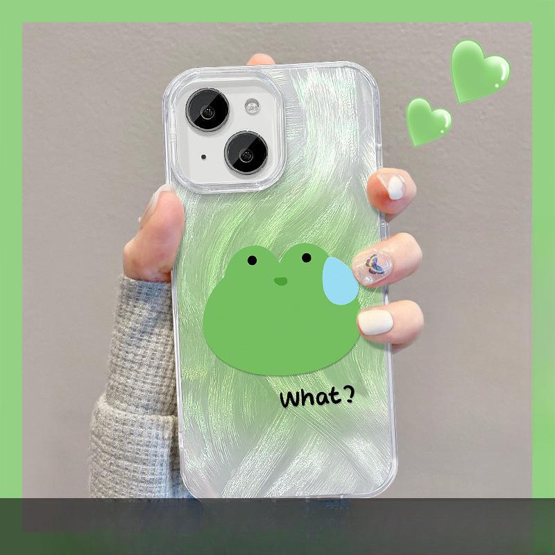 Suitable for Sweat Frog Doll Suitable for Apple 13 Mobile Phone Case Huawei Mate60pro Bracket 16 Cute 15 Couples