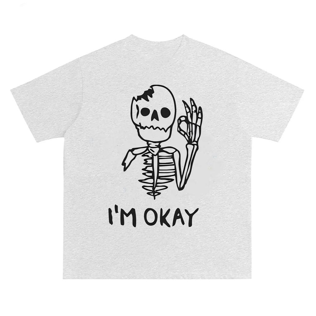 Semipopular Skull Head Print ShortSleeved TShirt Perfect for Both Men and Women Great for Couples Instagram Top