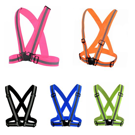 Adjustable Safety Reflective Vest Straps Jacket Night Running Cycling Sport Gear