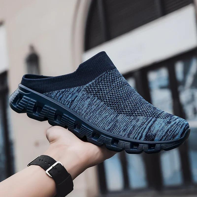 Men Slippers Summer Breathable Home Indoor Slippers Men Thick Bottom Slides Fashion Couple Walking Shoes Zapatos Para Hombre