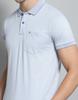 MONTE CARLO Herren Einfarbiges Blaues Kragen-Hals Halbarm T-Shirt