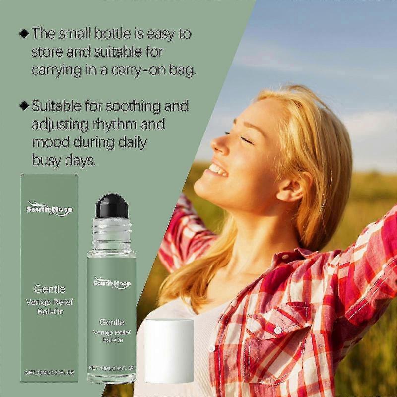 3pcs Anti-Dizzy Roll-On 10ml, Natural Fast-Acting Essential Oils for Vertigo, Dizziness, Nausea & Balance Support, Portable Travel Size