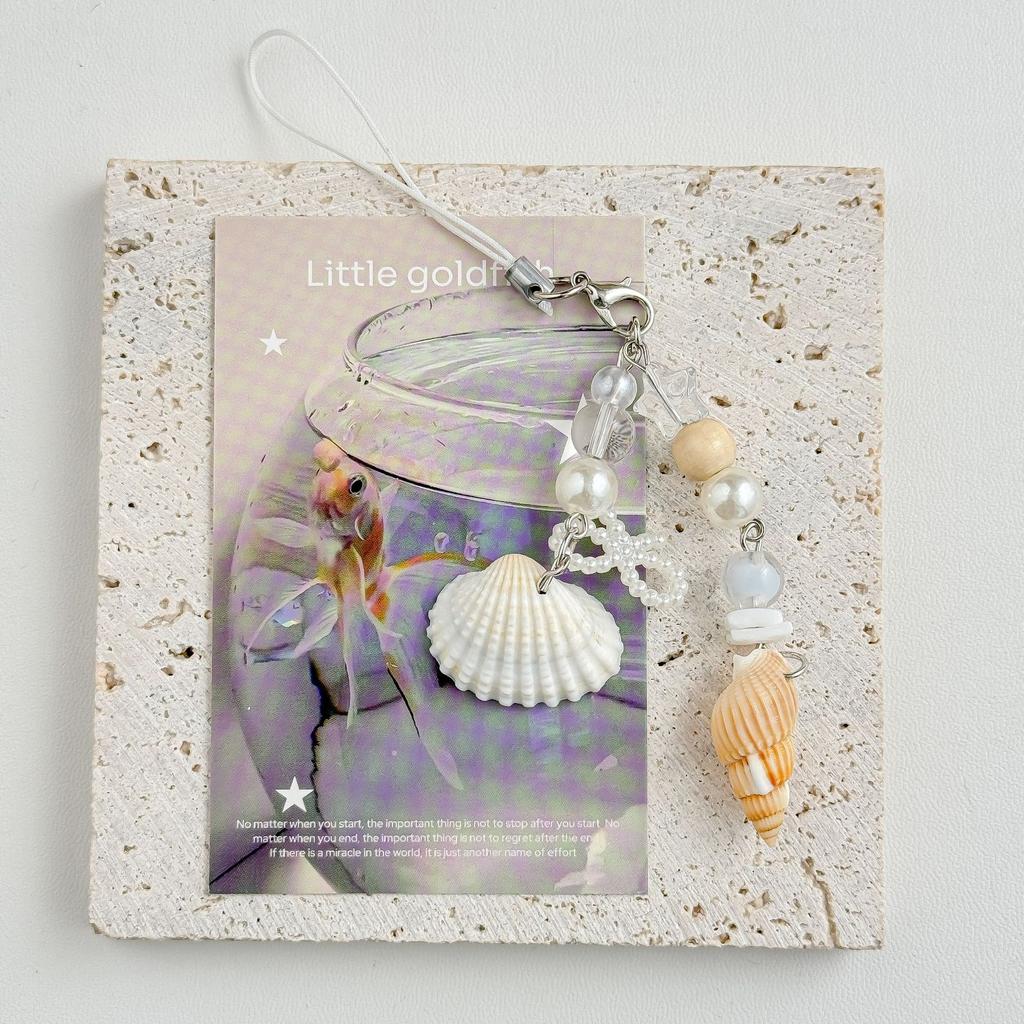 Ocean Seashell & Mermaid Tail Charms Beach Starfish Bag Charm Aesthetic for Women Vacation Accessories Bag Charm
