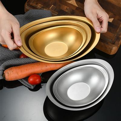 304 Stainless Steel Korean Tableware Ingot Bowl Creative Salad Sugar Fruit Bowls Plates Dishes for Food Kitchen Utensils