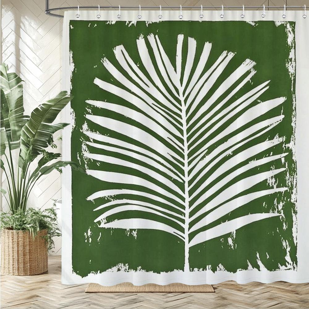 Modern Minimalist Art Leaves Pattern Shower Curtain Bath Curtain Plant Printed Bathroom Curtains For Home Decoration Curtain