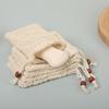 Natural Cotton Linen Soap Foaming Bag 2pc Set with Drawstring Closure for Soap Storage and Lathering Exfoliating Bath Accessory