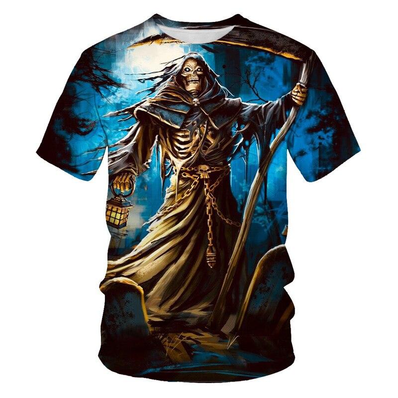 Sull T-Shirts Beer Horror Skeleton 3D Print Streetwear Men Women Fashion Oversized Short Sleeve T Shirt Male Tees Tops Clothing S