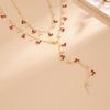 Gold Y-shaped Cherry Necklace Silver Clavicle Chain Geometric Women Long Necklace  Party Jewelry