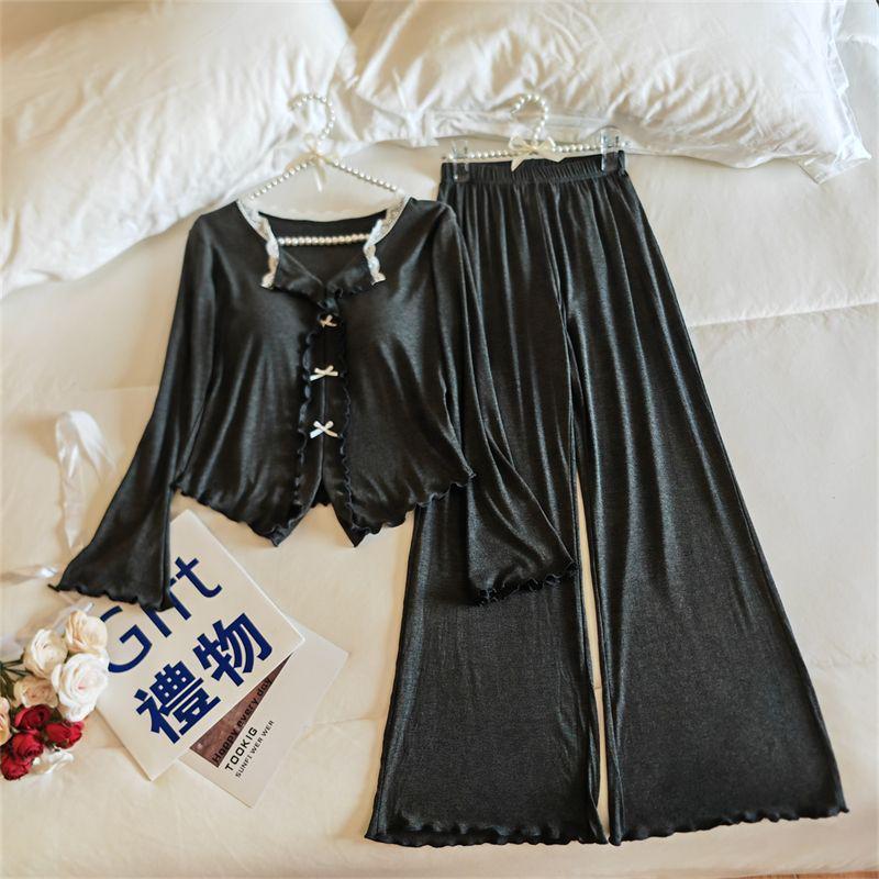 2025 Women's Modal Pajamas: Soft, Sexy Style with Chest Pads for Spring, Wearable Outdoors & Long Sleeves