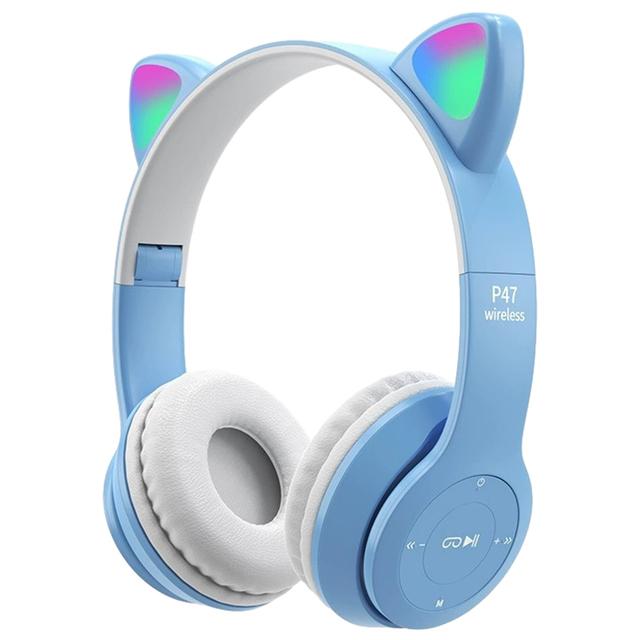 Flash Light Kids Children Headphone Voice Control Bluetooth-Compatible Pink Little Girl Earphone Gift Cartoon Phone Headset Gift