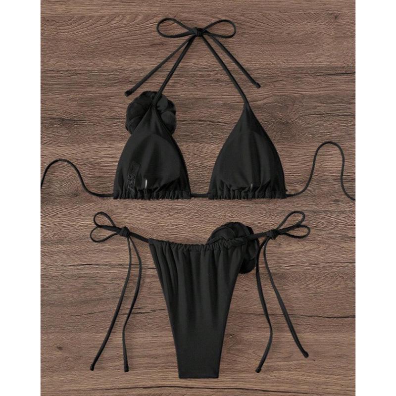 2025 European & American 3D Flower Women's Bikini Set - Fashionable & Sexy