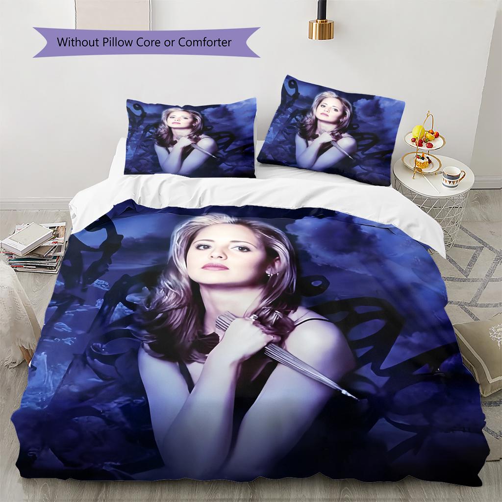 Buffy the Vampire Slayer Pattern Bedding Home Decoration Birthday Gift (1 * duvet cover + 2 * pillowcase, without core)