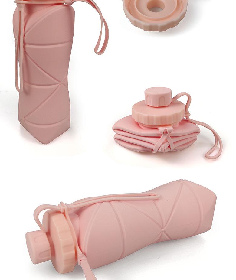 Silicone Folding Water Cup - Portable Diamond Design, Large Capacity Sports Cycling Bottle