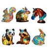 Retro Stained Resin Animal Table Lamp Vintage Style Animal Shaped Bedside Lamp Small Decorative Night Light for Bedroom Nursery Home Decoration