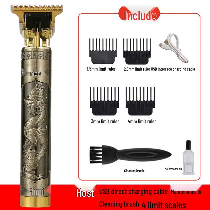 T9 Bald Electric Hair Clipper - Professional Rechargeable Engraving & Oil Head Shaver