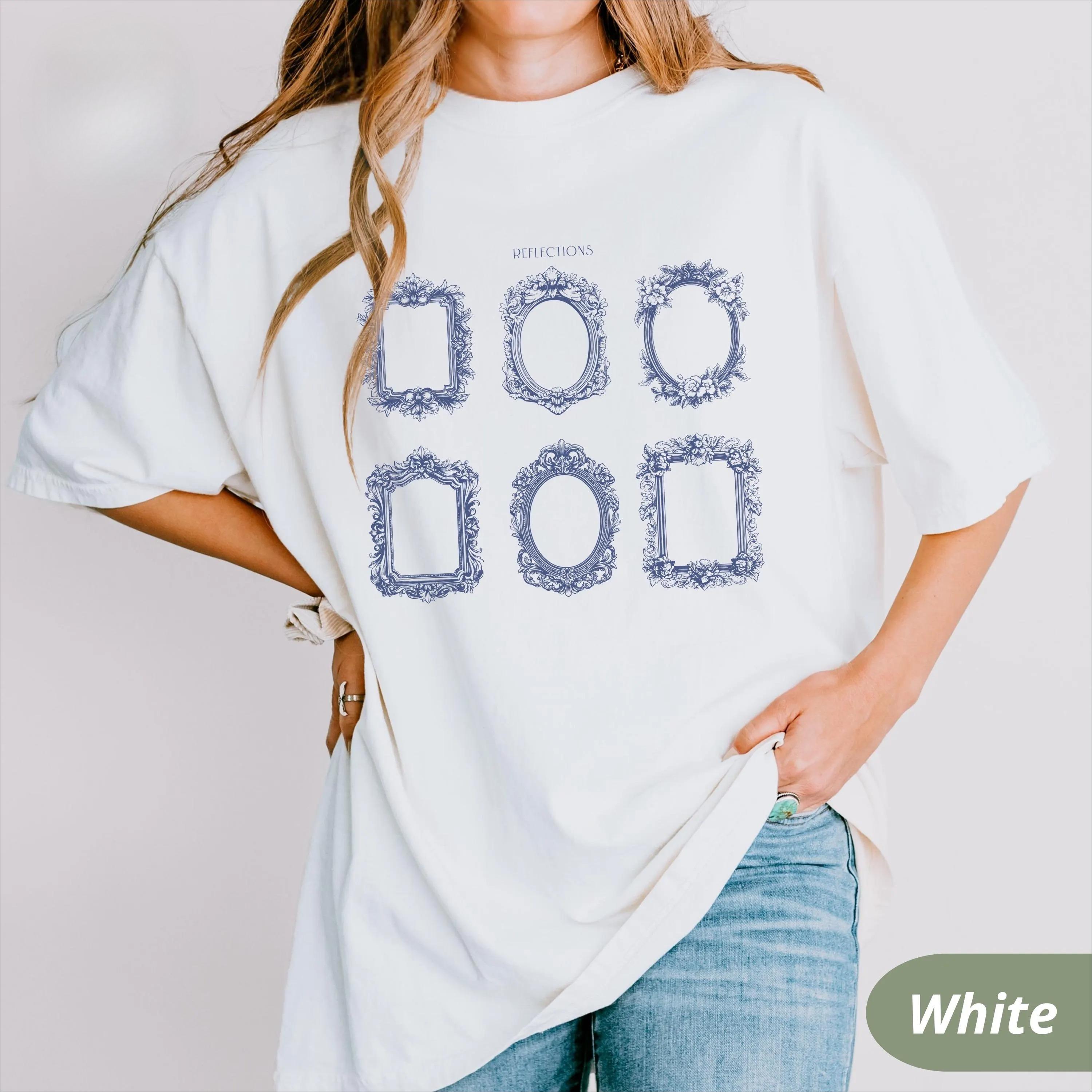 

Summer Womens Antique Frame Illustration TShirt Cotton and Breathable Short Sleeve Streetwear Oversized Loose Casual 4XL
