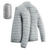 Men Hiking Down Cotton Jacket Hooded Lightweight Parkas Zip Pocket Fashion Outerwear Casual Padded Jacket and Coat Men Winter