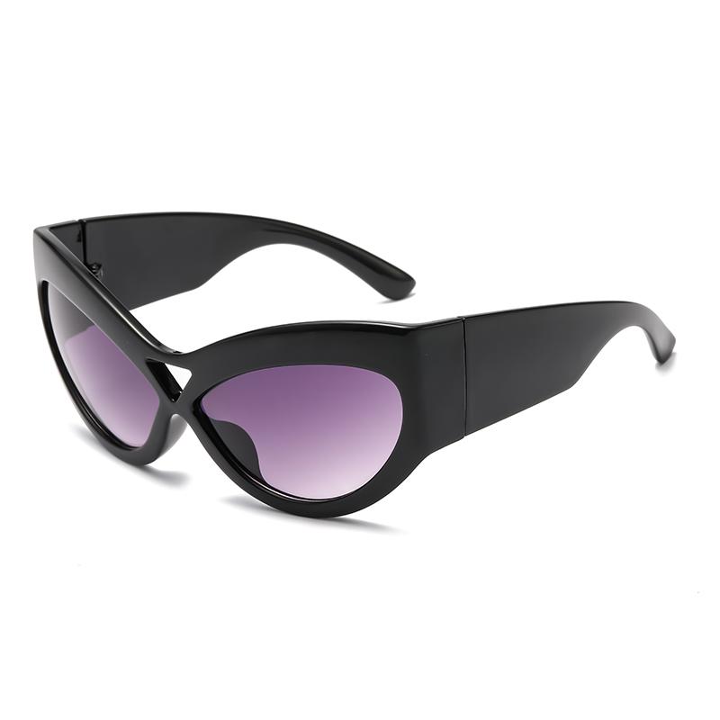 New Large Frame Cat Eye Sunglasses Women Fashion Retro UV400 Protection Oversized Mirror Lens Sun Glasses